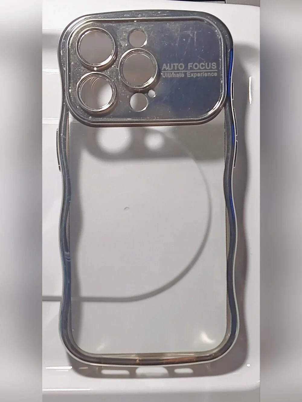 Clear iPhone Pattern Compatible with iPhone 13 Pro Max. Chrome  Transparent Soft